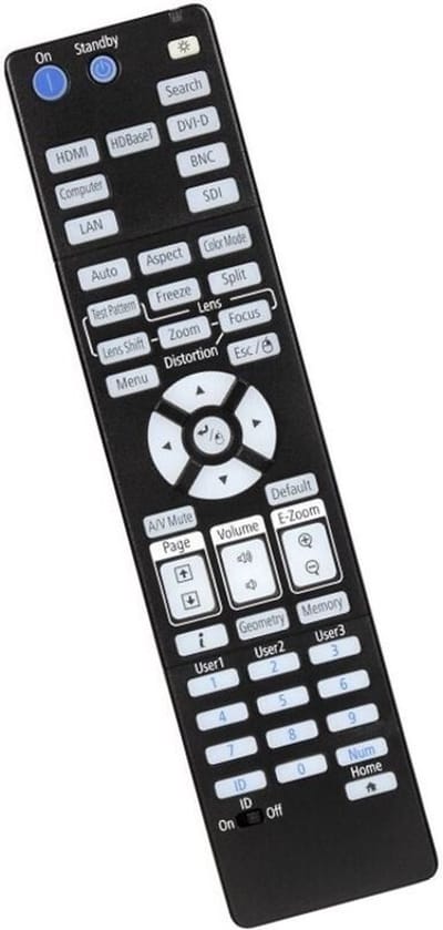 Afstandsbediening geschikt voor de EPSON H762B beamer, vervangt 2173310 / 217331000