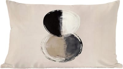 Sierkussens - Kussentjes Woonkamer - 60x40 cm - Cirkels - Strepen - Minimalistisch - Zwart