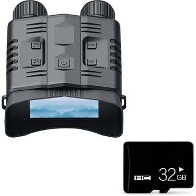 Lunettes de Vision nocturne 4K, grand écran de 3.2 pouces, Zoom numérique 10X, jumelles WiFi infrarouges étanches With 32G Memory Card noir