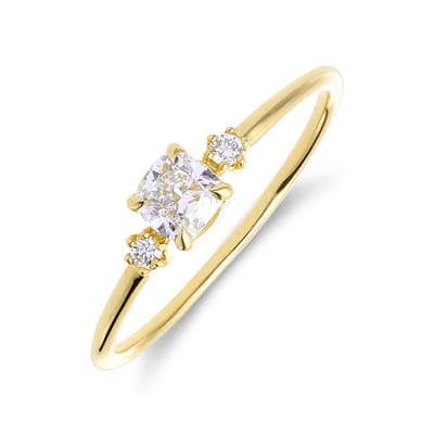 Lucardi Dames 14 karaat geelgouden ring met labgrown diamant 0,415ct voor dames - Ring - 14 Karaat Goud - Goud - 16 / 50 mm
