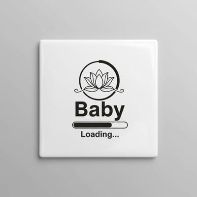 Baby Loading… Grappige Zwangerschap Keramische Tegel – Moderne Minimalistische Kinderkamer & Baby Aankondiging Decoratie – 15 x 15 cm