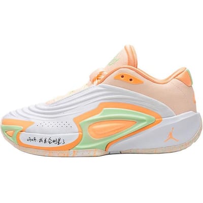 Jordan Luka 3 Chaussures de Basket-ball Basses Confortables Polyvalentes Durables pour Enfants Chaussures de Basket-ball pour Enfants Blanc Orange FQ8185-101 36.5 white
