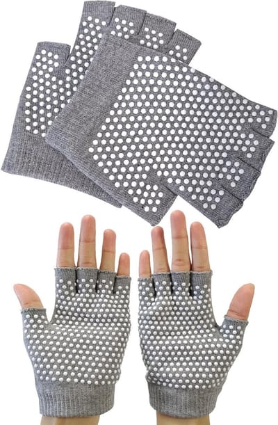 Yogaslee voor Pilates en Yoga, Vinger Oefenhandschoenen met Silicone, Maat 36-38, Grijs en Comfortabel