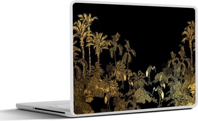 Laptop sticker - 11.6 inch - Jungle - Vogels - Goud - Luxe - 30x21cm - Laptopstickers - Laptop skin - Cover
