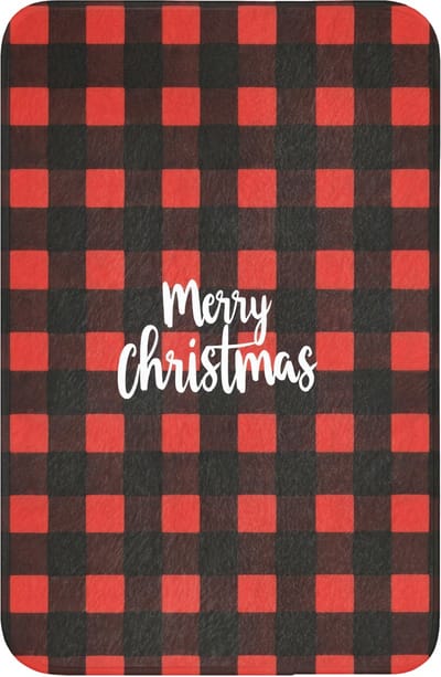 WC mat 40x60 cm - Antislip - Geruit - Rood - Tekst - Christmas - Toiletmat - Vloermat - Douchemat - Toilet tapijt - Toiletmatten