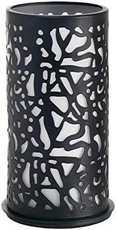 Moderne Metalen Kaarshouder Twist Zwart - 140x75 mm