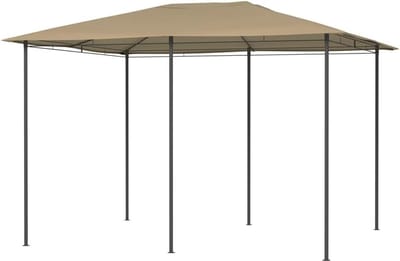 Partytent Waterdicht - Tuinpaviljoen Gazebo - Feest Buiten - Solide Stalen Frame - 3x4 Meter - Taupe