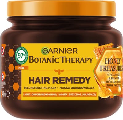 Botanic Therapy Honey Treasures herstellend masker voor beschadigd en breekbaar haar 340ml