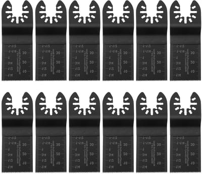 12PCS Oscillerende Zaagbladen met 2 C-Clip Adapter voor Hout, Metaal en Kunststof - Snelle Bevestiging en Universele Multitool Zaagbladen voor Diverse Klussen