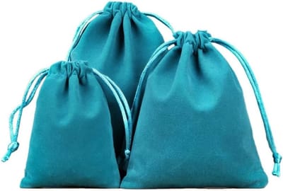 12 Stuks Fluwelen Zakjes voor Sieraden, Kleine Trekkoordzakjes, Cadeauzakjes voor Bruiloft, Kerst en Verjaardag, 5 x 7 cm, Blauw, Perfect voor Opslag en Presentatie
