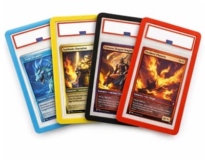 Verzamel kaart beschermhoes - 4 stuks (geel, blauw, rood en zwart) - Slab guard - slab protector - geschikt voor PSA graded kaarten - TCG - MTG - One Piece - Lorcana - Yu-Gi-0h!