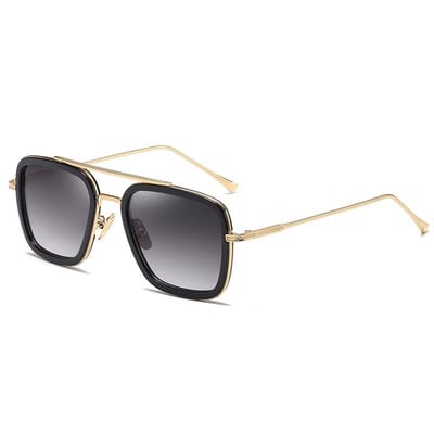 BUGOLINI® Hercules – Designer Zonnebril Voor Heren – Gepolariseerd – UV400 – Gold Black / Gradual Grey