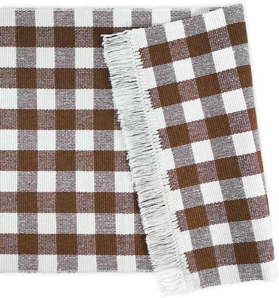 Famanu – Katoenen keukenloper geruit wasbaar 50 x 100 cm voor keuken en hal