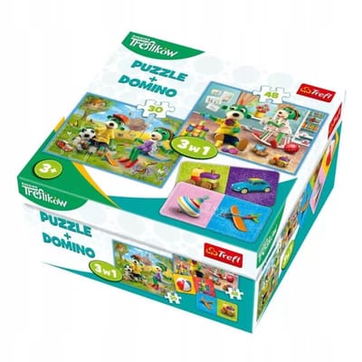 Uitstekende familie-superpuzzels en dominostenen 3-in-1 (78 stukjes, 3+ jaar)