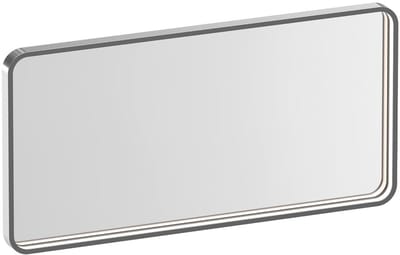 Brauer Sapphire Spiegel - Rechthoekig met Afgeronde Hoeken - 80 cm - met RVS-Kleurig Frame - met Directe LED-Verlichting - Dimbaar en met Kleurfunctie - met Afstandsbediening