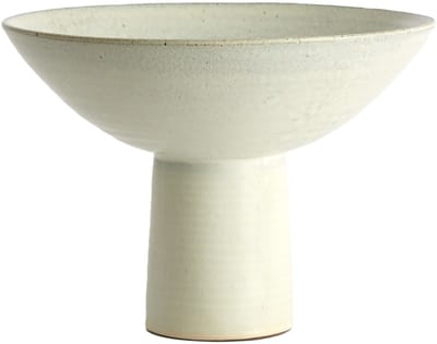 Light & Living schaal op voet VASCO keramiek mat crème-zand – Ø35,5x25,5 cm