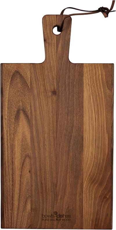 Bowls and Dishes Pure Walnut Wood | Duurzaam | Borrelplank | Tapasplank | Serveerplank 38 x 20 x 2 cm | walnoot hout | BBQ cadeautip!