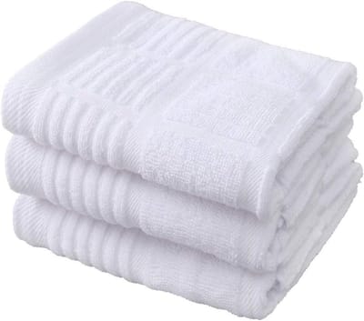 Zware Katoenen Keuken Handdoeken Set van 3 met Oophanglus - Absorberende Theedoeken 16x26