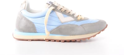 4B12 dames sneaker Vintagerun D suède en textiel lichtblauw grijs