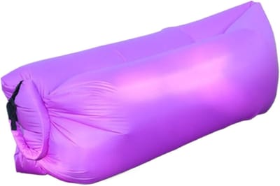 Opblaasbare ligstoel, opblaasbare bank voor kamperen, strand en buitengebruik – Draagbare, zelfopblaasbare strandligbank, waterdichte, snel opblaasbare ligstoel voor in de tuin, op reis en op festivals (Paars)