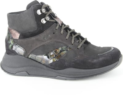 Durea Dames Enkelboot - 9755- 85-0005 Zwart/Combi - Wijdte H - Maat 6