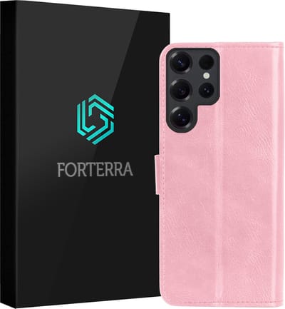 Hoesje Geschikt voor Samsung Galaxy S25 Ultra - Luxe Bookcase - Walletcase Hoes - Portemonnee - Cover - Lichtroze