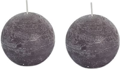 SPAAS Bolkaars - 2x - taupe - 8 cm - rustiek - 24 branduren - kaarsen