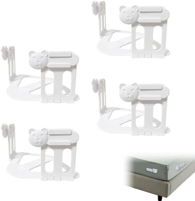 Dailygoods - Set van 4 opvouwbare lakenclips: premium lakenhouders voor beddengoed, sterk - bedlakenhouders en hoeslakenklemmen, ideale bedgrijpers voor opgeruimde bedden