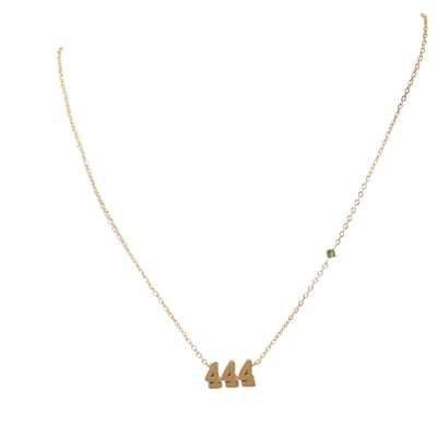 Plux Fashion 444 Ketting - Goud - 2mm/40cm + 5cm Verlengstuk - Sieraden - Angel Numbers - 444 Angel Number - Halsketting Dames Goudkleurig - Sieraden Cadeau - Angel Number Jewellery - Gouden Ketting Dames - Ketting Met Hanger - Roestvrijstaal