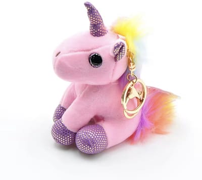Creasowl® - Kawaii Pluche Eenhoorn - Sleutelhanger - Roze 12 cm – Schattige Unicorn Keychain – Sleutelhanger voor Kids, Cadeau voor Eenhoorn Liefhebbers, Kleurige Pluche Sleutelhanger, Perfect als Sieraad, Decoratie en Geschenk