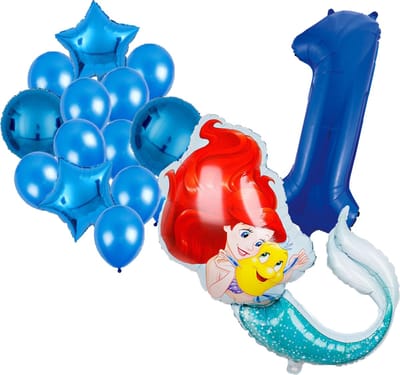 Ariel ballonnen pakket - 82x60cm - Folie Ballon - Prinses - Themafeest - 1 jaar - Verjaardag - Ballonnen - Versiering - Helium ballon - de kleine zeemeermin