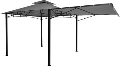 Pergola MCW-F94, tuinpaviljoen, stalen beweegbare zijwand 2,5x2,5m ~ grijs