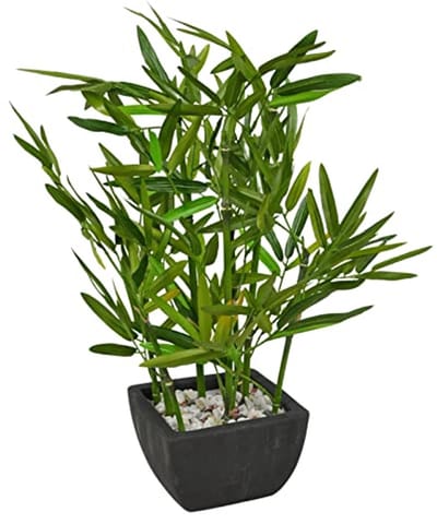 Weelderige Kunstmatige Bamboe Plant in Pot met Rivierstenen - 18 Inch Faux Bamboe Decoratie