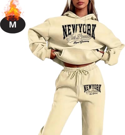Nivard Joggingpak - Huispak - Volwassenen - Trainingspak - Comfortabel - Joggingsbroek - Tracksuit - Dames - Abrikoos - M