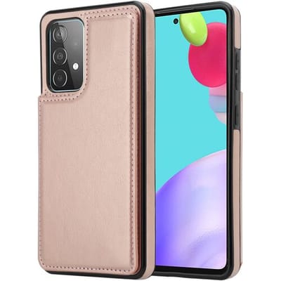 ShieldCase Hoesje geschikt voor Samsung Galaxy a52s bookcase - Lederen Walletcase met pasjeshouder - Opvouwbaar - geschikt voor meerdere pasjes - roze