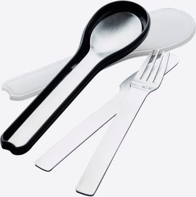 Point Virgule 3-delig bestek/lunchset uit rvs met beschermdoosje