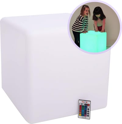 TickiT Sensorische lichtkubus met kleur | XL Nachtlamp Kinderkamer | 40 x 40 x 40 cm