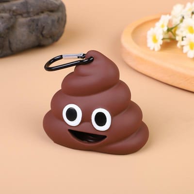 1 stuks Creatieve Poepvormige Hondentassen Dispenser - Draagbare Huisdierhouder met Clip voor Buiten Wandelen - Handig brown