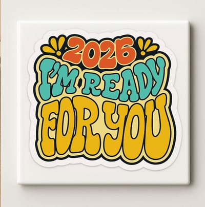 2026 I’m Ready for You Tegel – 15x15 cm Motiverende Keramische Wandtegel – Nieuwjaars Positieve Quote Cadeau voor Thuis of Kantoor