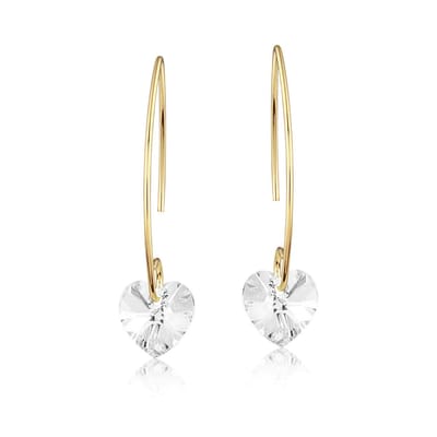 Montebello Oorbellen Liv HZ77 - Swarovski Hart - 925 Zilver Verguld - Ø10mm - 35mm