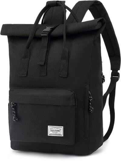 TAN.TOMI Rugzak - Rugtas met 15,6 Inch Laptopvak - Schooltas - Spatwaterdicht - Heren en Dames - Jongens en Meisjes - Zwart