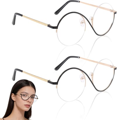 Twee Stuks Ronde Brilaccessoires voor Tovenaars - Grappige Feestbril voor Halloween, Cosplay en Themafeesten