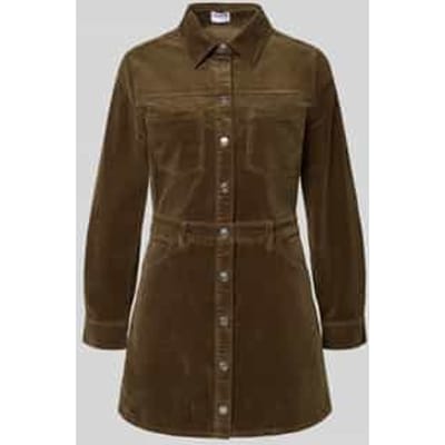 Mini-jurk in ribcordlook met borstzakken