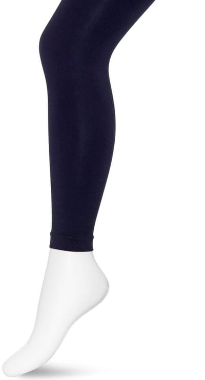 Bonnie Doon Gladde Dames Legging maat S/M Donker Blauw - 120 Denier - Naadloos Broekgedeelte - Warm in Winter - Koel in Zomer - Zeer Comfortabel - Maximaal Draagcomfort - Micro Fibre Footless - Stevig Materiaal - Donkerblauw - Navy - BN951871.102