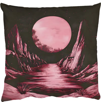 Sierkussens - Kussentjes Woonkamer - 50x50 cm - Maan - Felroze - Bergen - Rivier