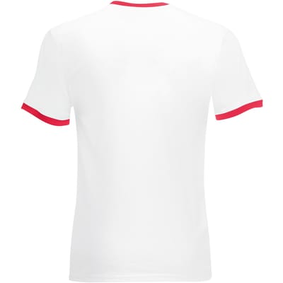 Fruit Of The Loom Heren Ringer T-shirt met korte mouwen (Wit/Rood)