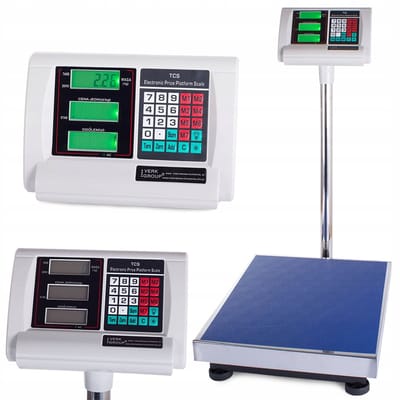 Hangzhou - Elektronische Platformweegschaal - 300kg - LCD-scherm - RVS