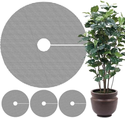 Bloempot Bodemhoezen - Plantenbak Bescherming - Voorkomt Graven - Snijdbaar Ontwerp - 4 Stuks 39cm - Groen