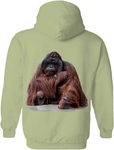 Orangoetan Wisdom Beyond Words - Orangutan The Coloured House Hoodie L