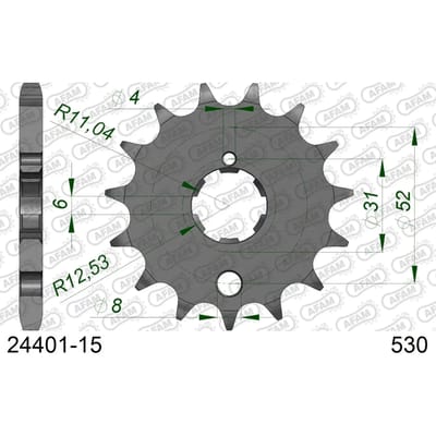 Tandwiel Afam 530 15 dents